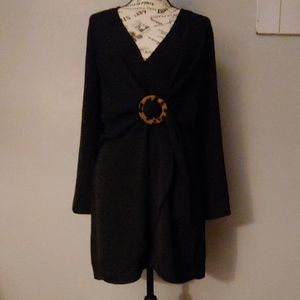 Black Faux Wrap Topshop Dress